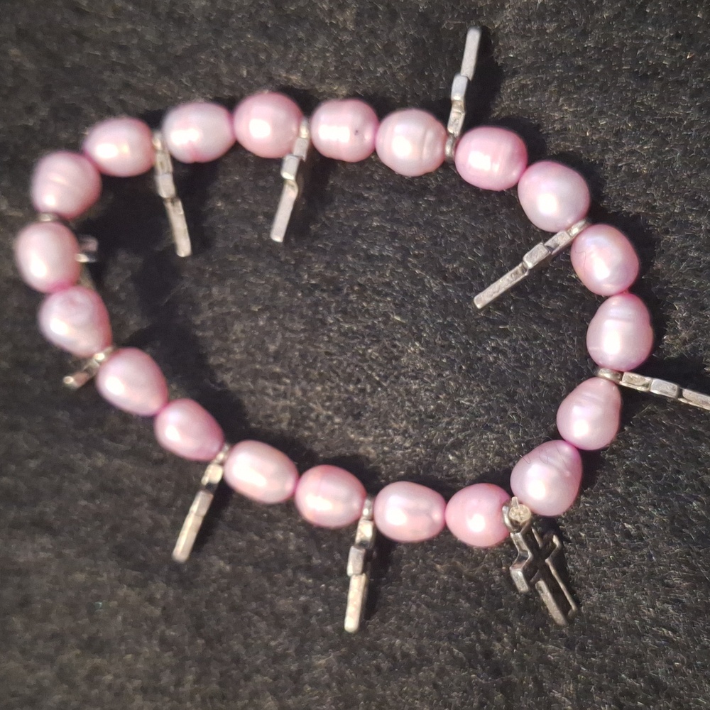 Pearl Bracelet with Cross